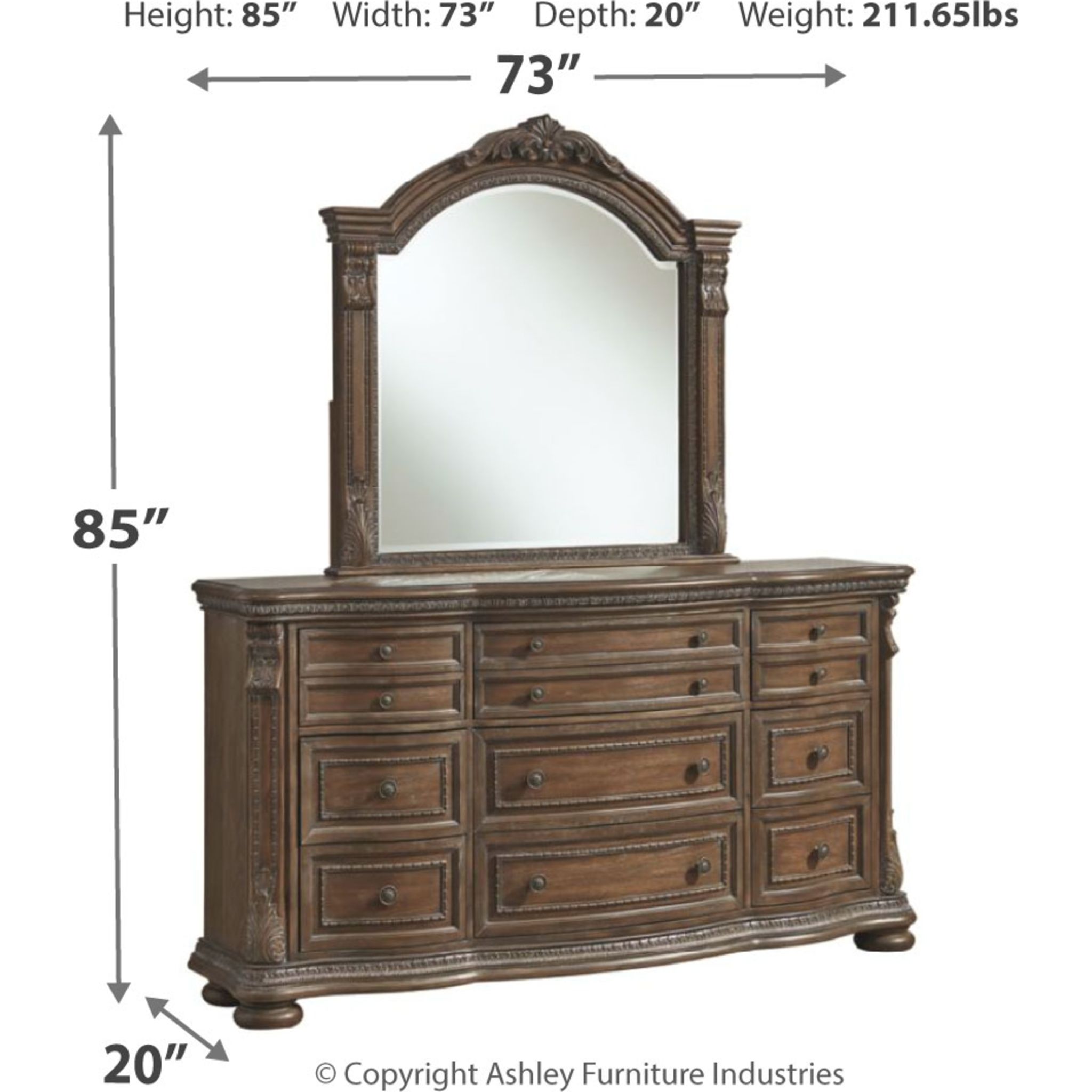 Charmond Dresser and Mirror - Gallery Image 3