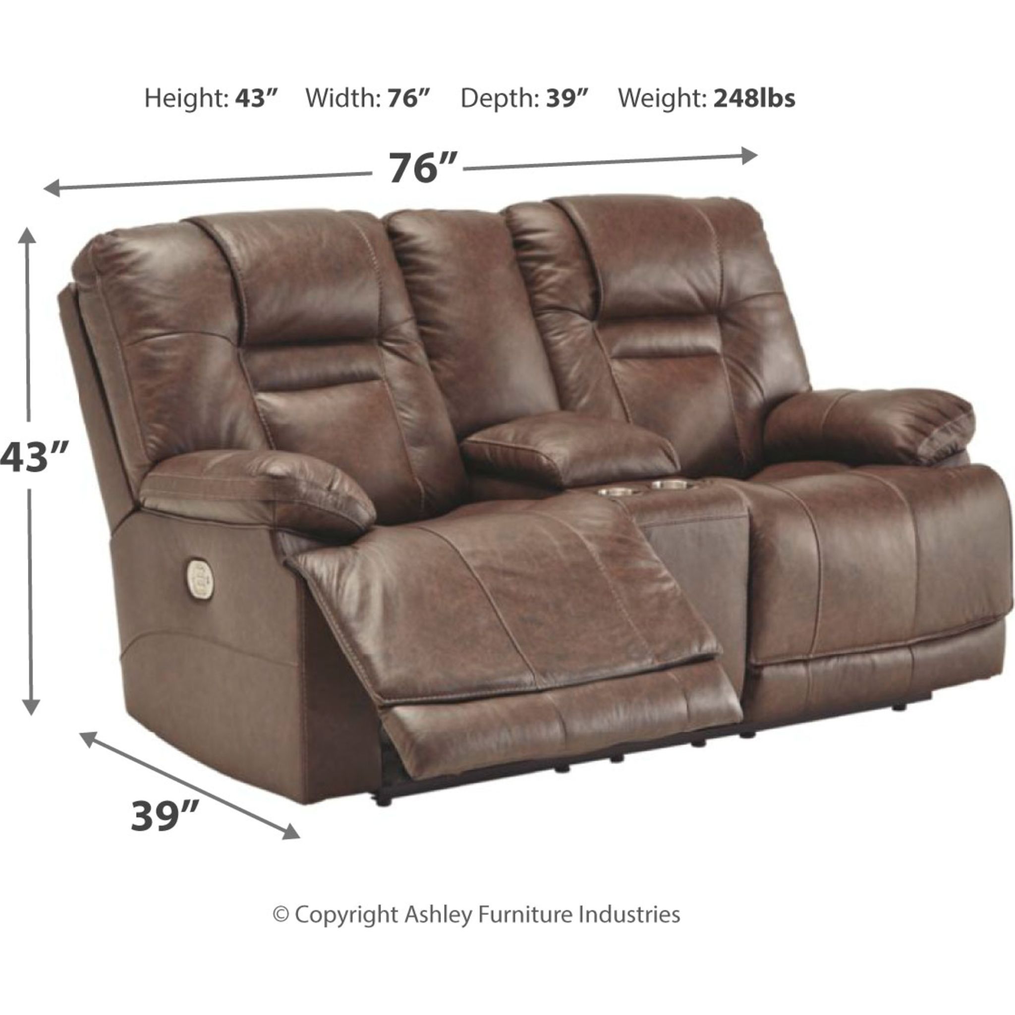 Wurstrow Power Reclining Loveseat with Adjustable Headrest - Gallery Image 3