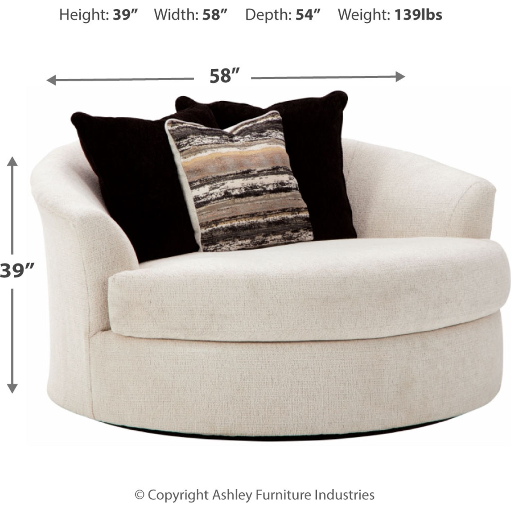 Cambri-Exclusive Oversize Swivel Accent Chair - Gallery Image 3
