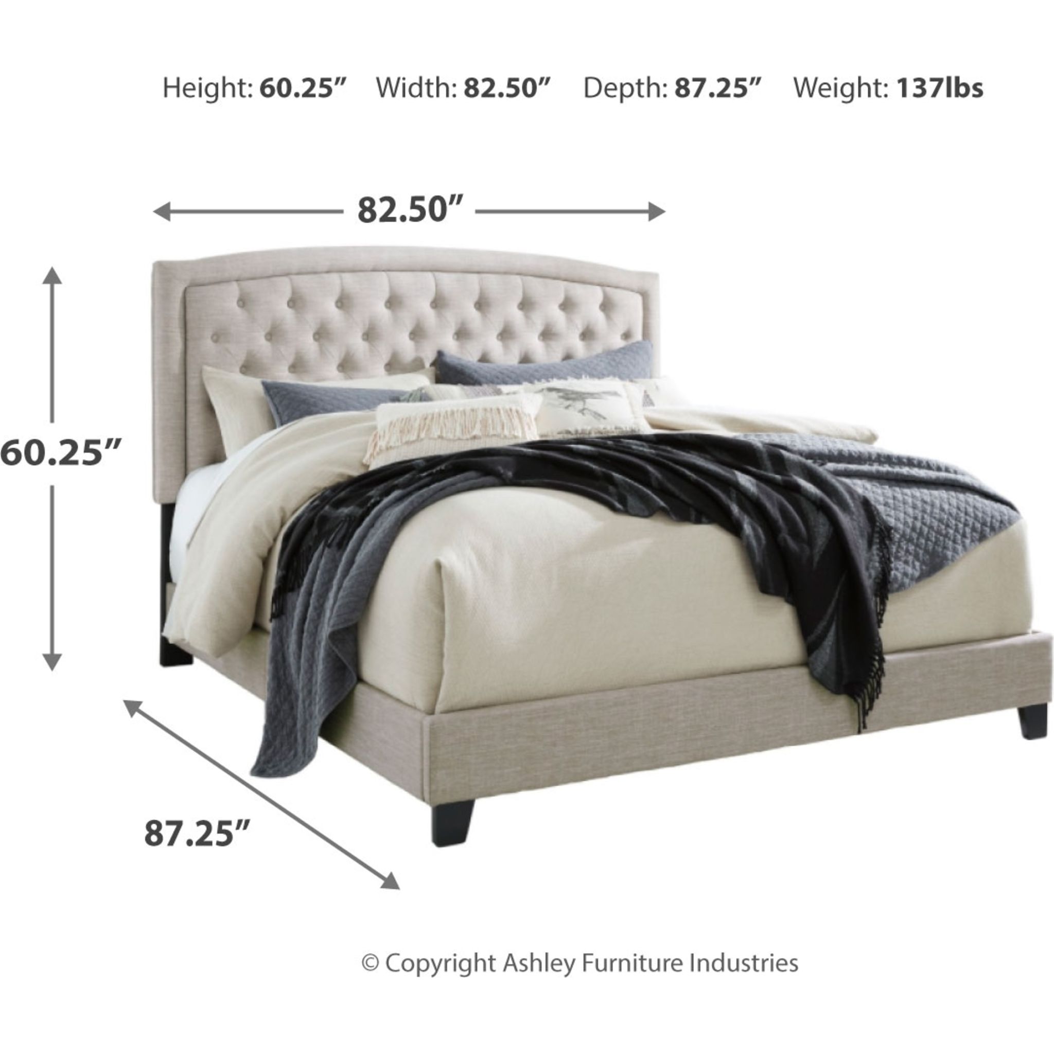 Jerary Upholstered Bed - King - Gallery Image 4