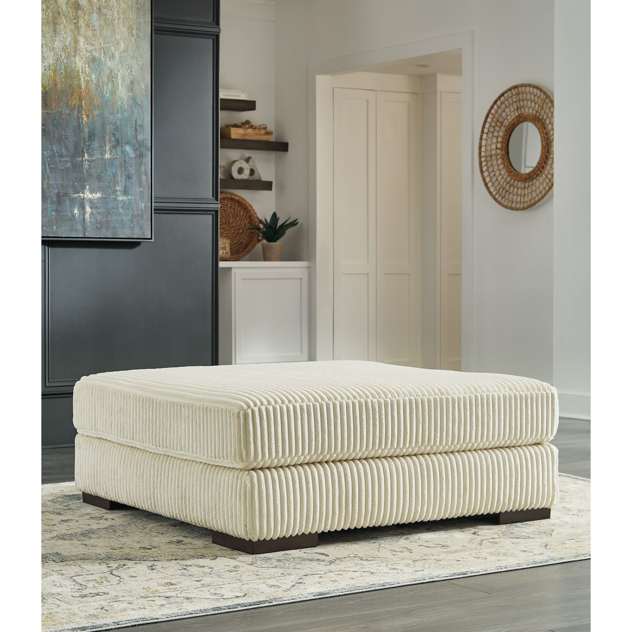 Lindyn Oversized Accent Ottoman - Fog - Gallery Image 2