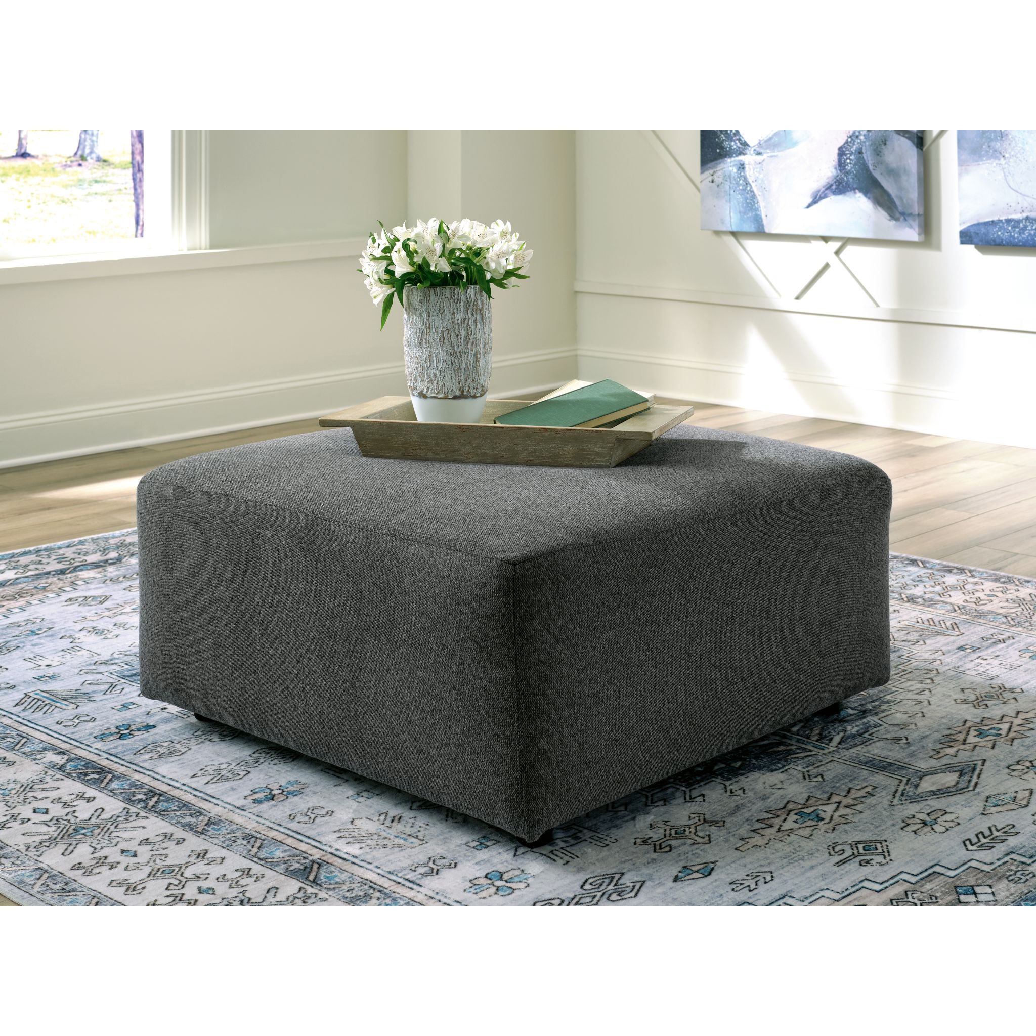 Edenfield Oversized Accent Ottoman - Charcoal - Gallery Image 2