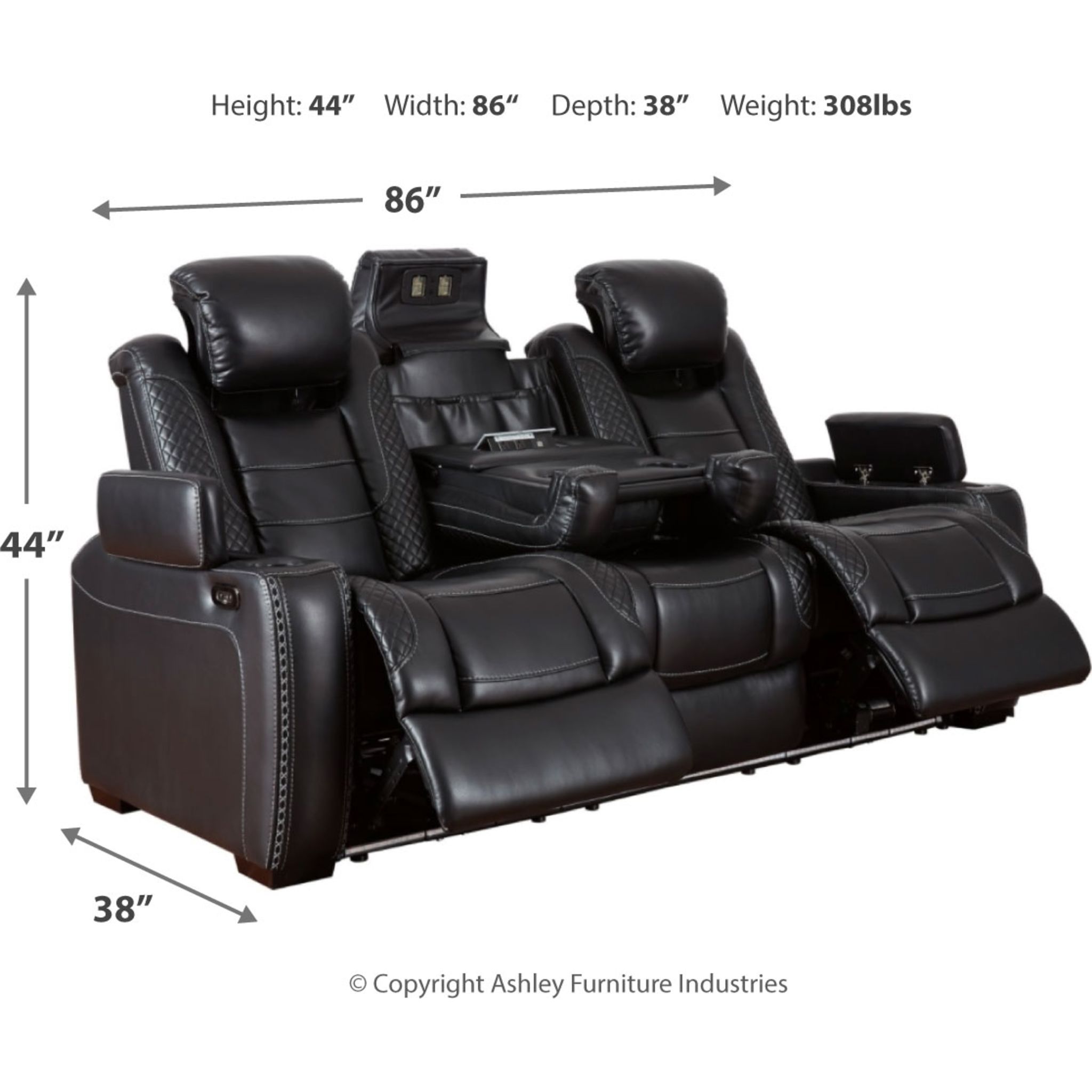 Party Time Power Reclining Sofa with Adjustable Headrest - Gallery Image 8