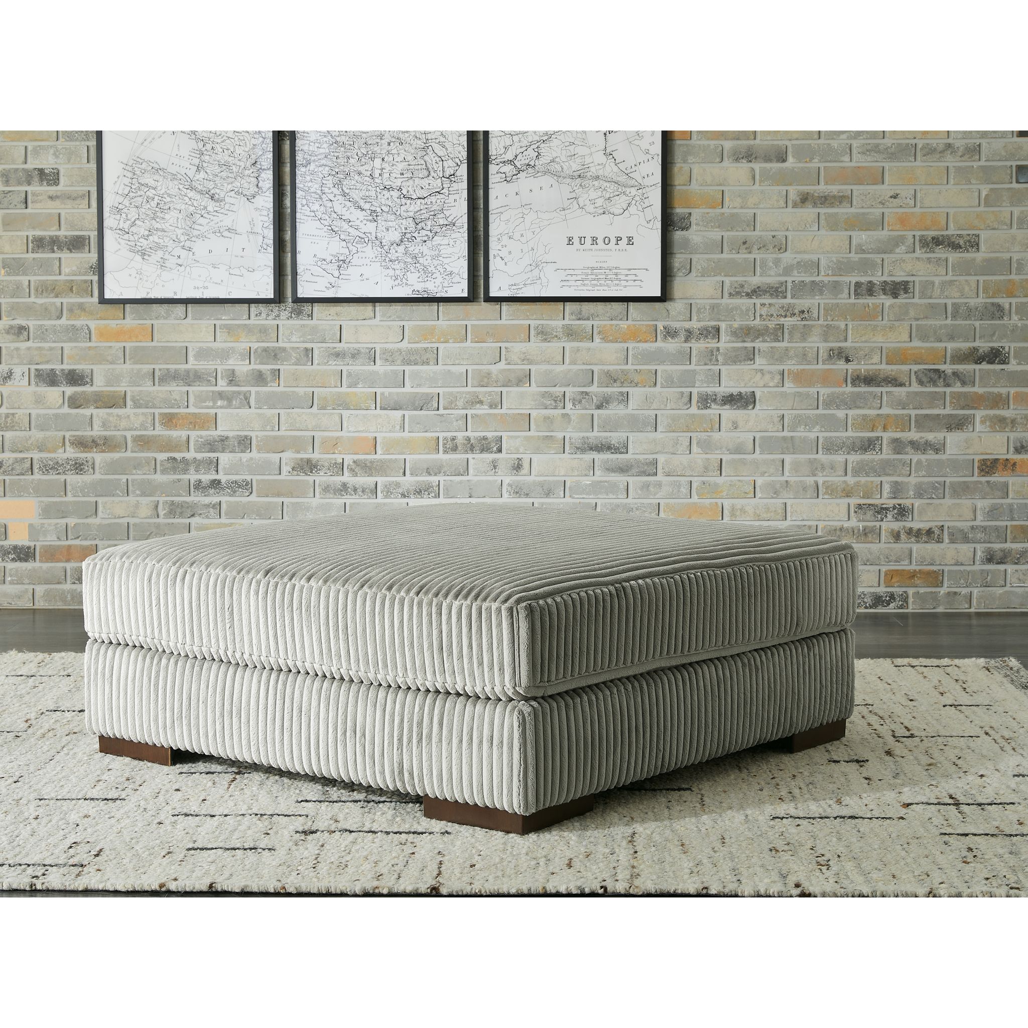 Lindyn Oversized Accent Ottoman - Fog - Gallery Image 9