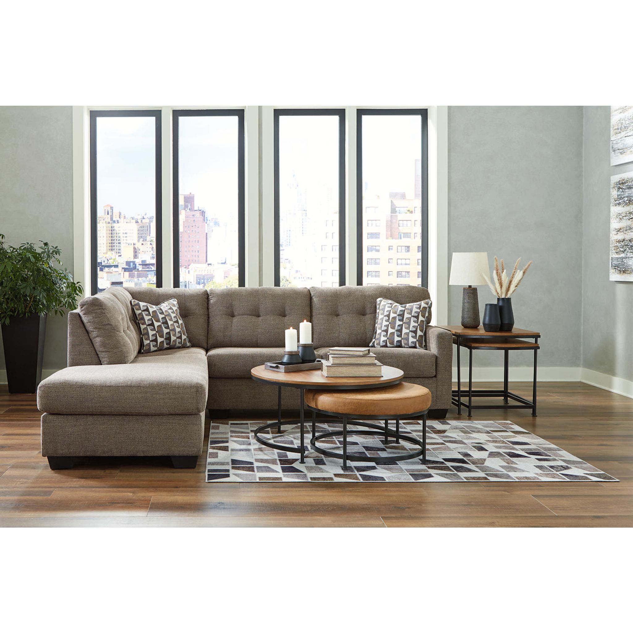 Mahoney 2 Piece Sectional with Chaise - Pebble/Right Facing - Gallery Image 11