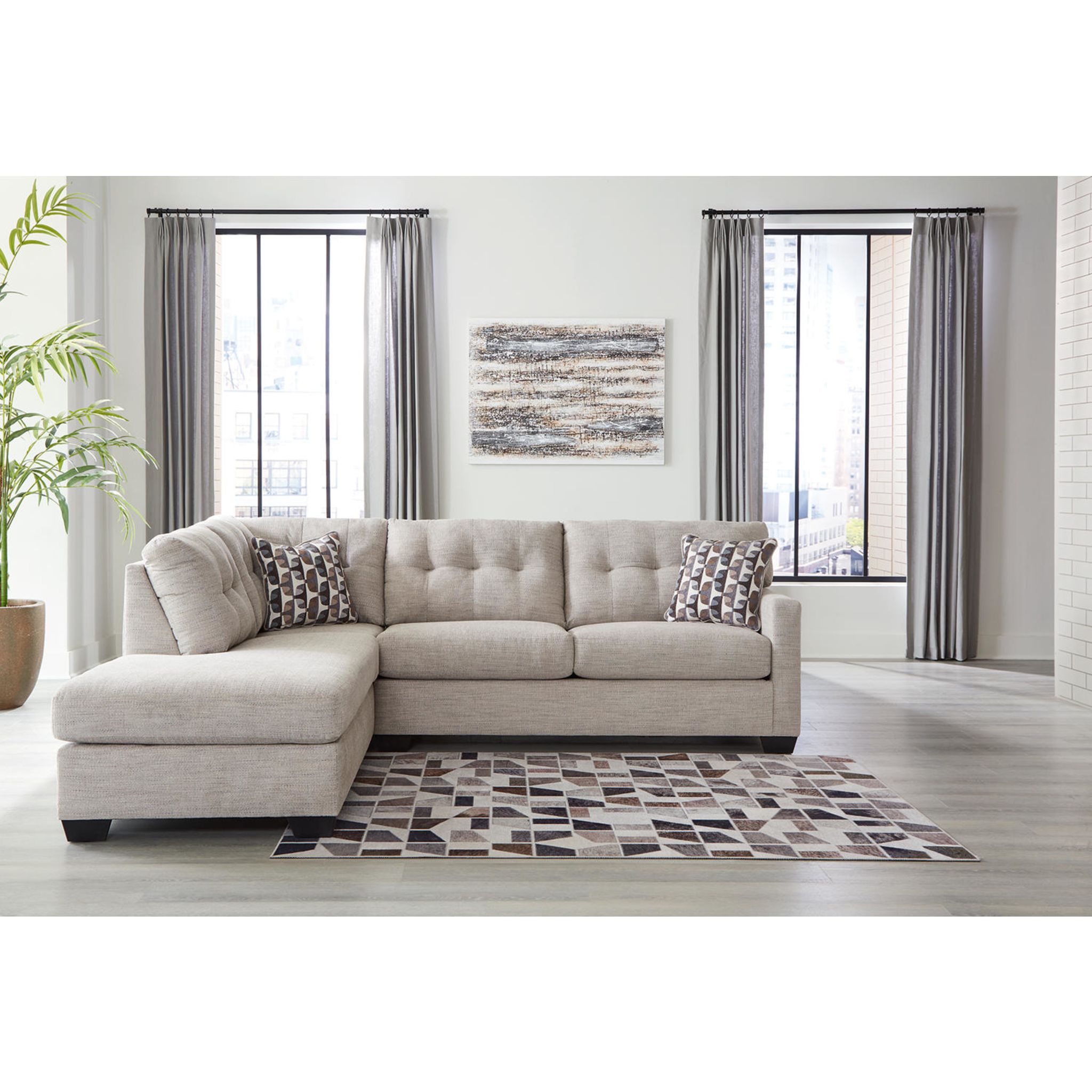 Mahoney 2 Piece Sectional with Chaise - Pebble/Right Facing - Gallery Image 14