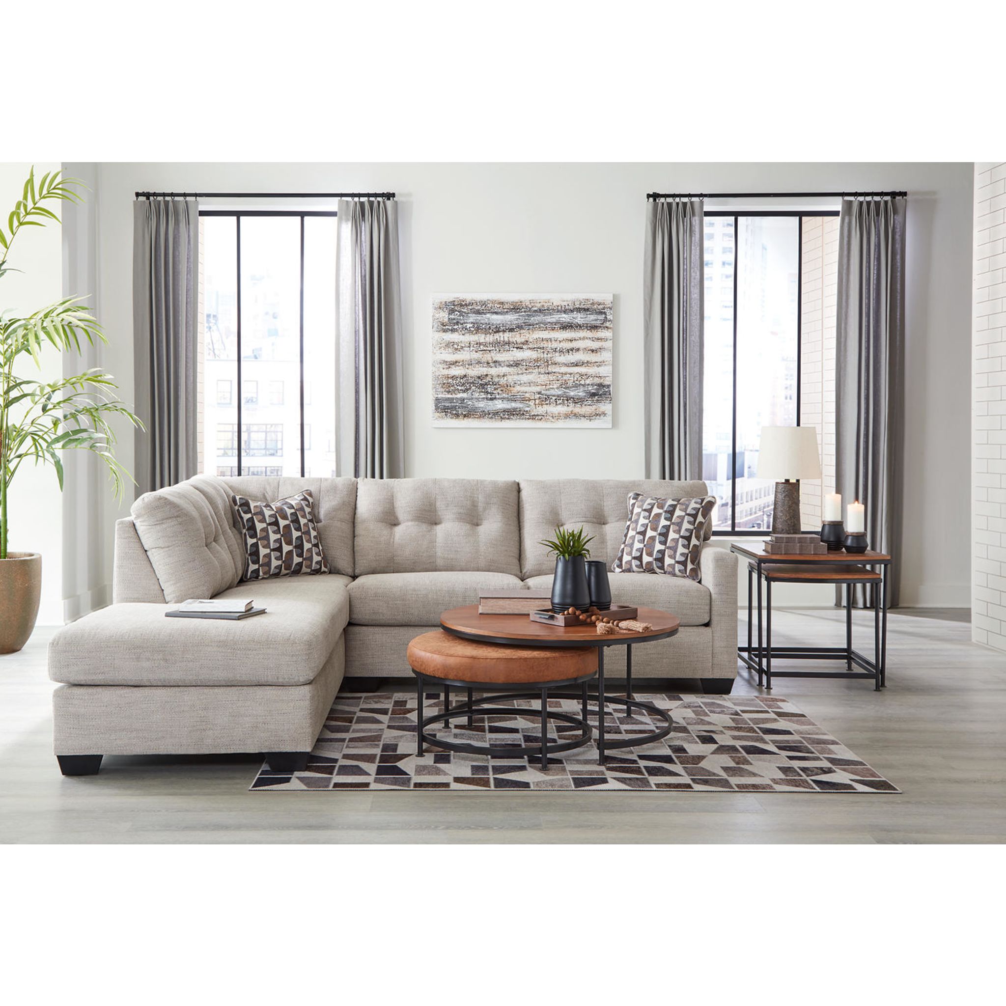 Mahoney 2 Piece Sectional with Chaise - Pebble/Right Facing - Gallery Image 15