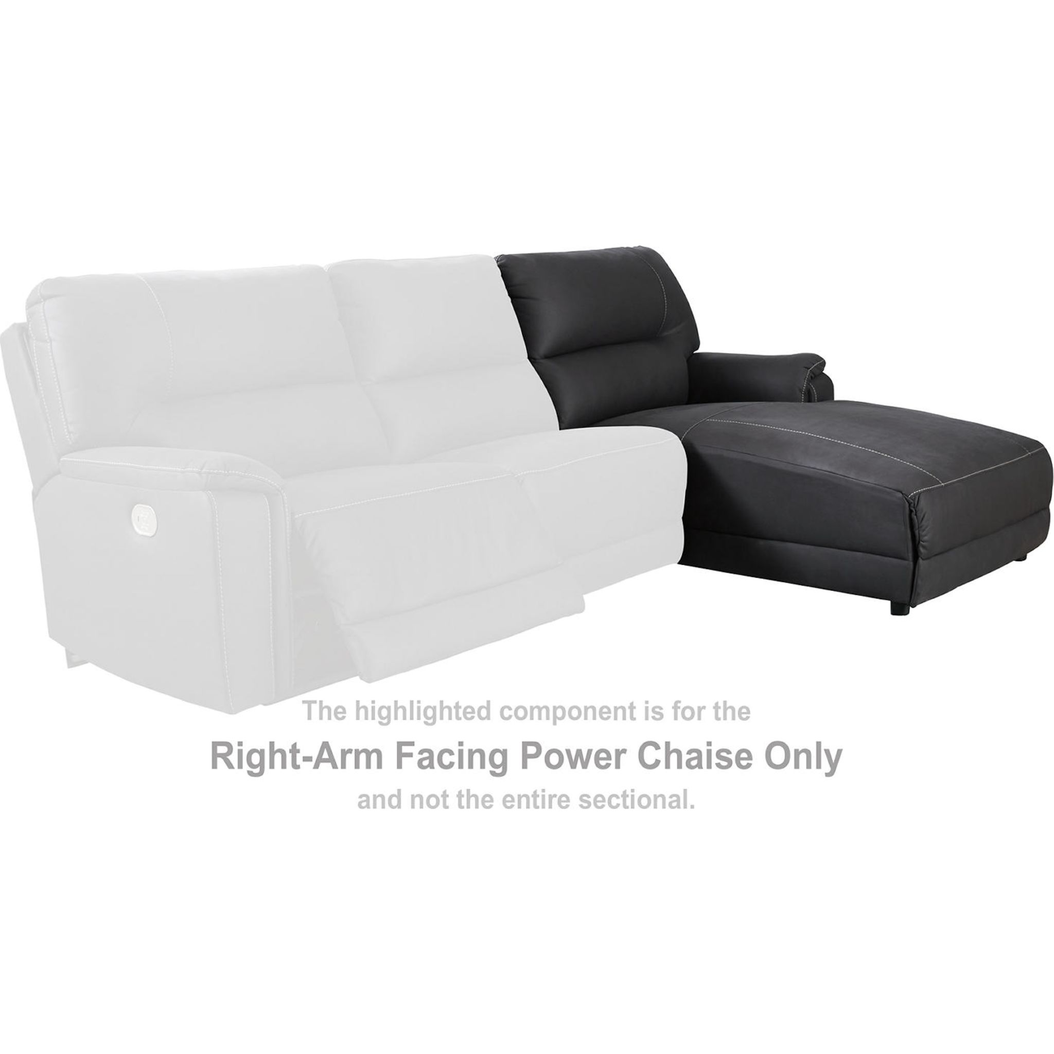 Henefer 3 Piece Power Reclining Sofa Chaise Midnight Right