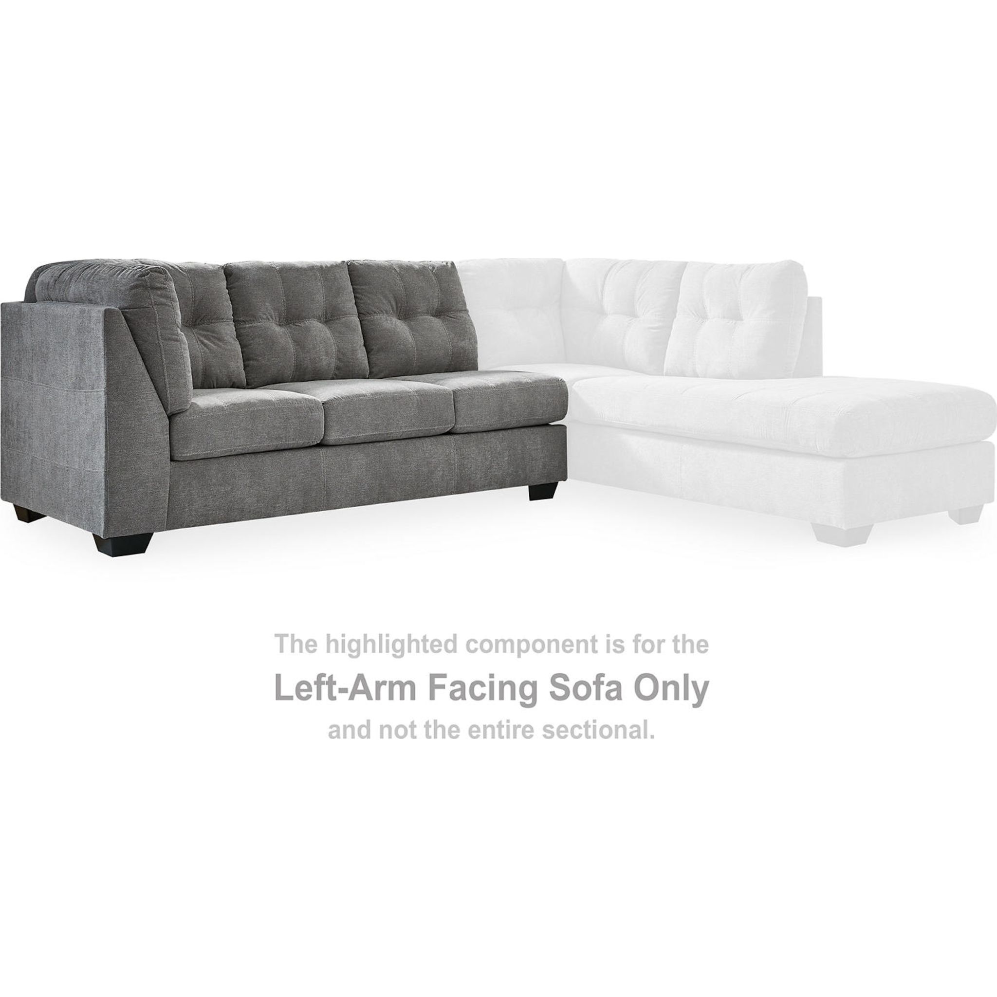 Marleton 2 Piece Sectional with Chaise - Gray - Right Facing