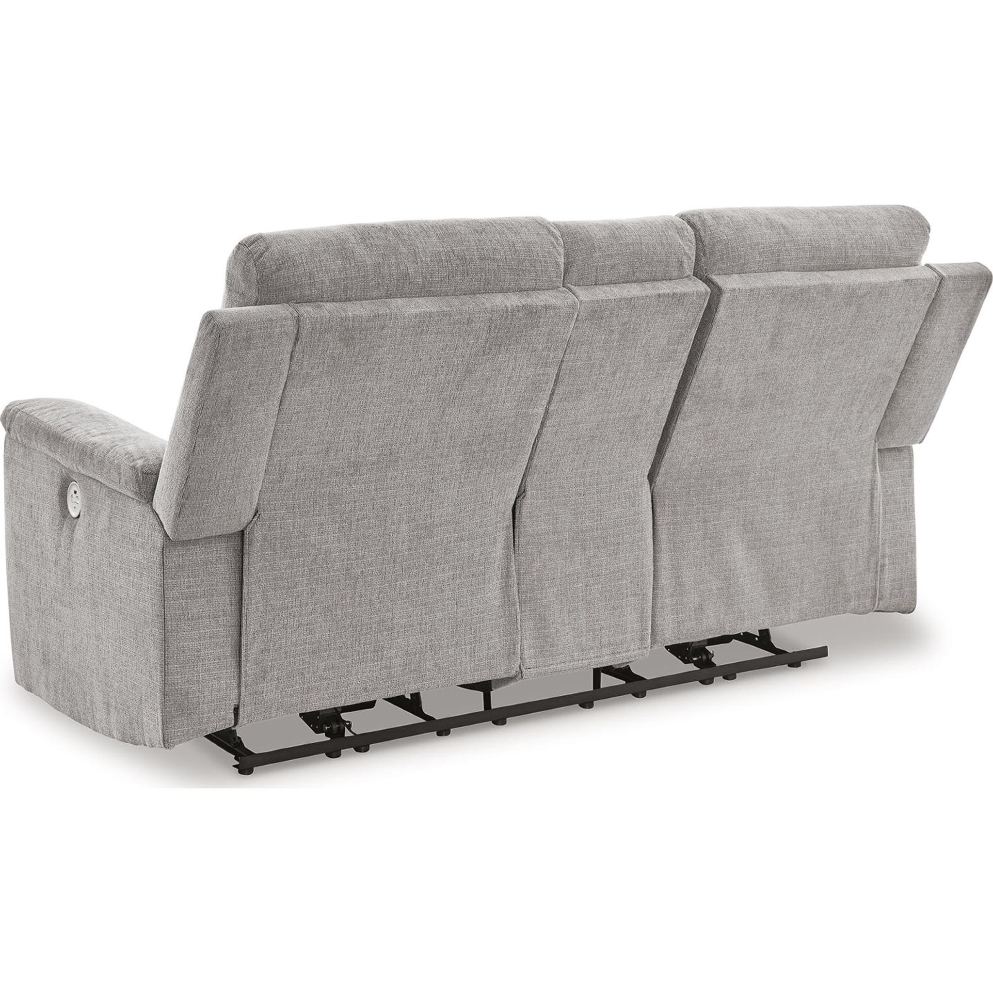 Barnsana Reclining Power Loveseat with Console - Ash - Gallery Image 2