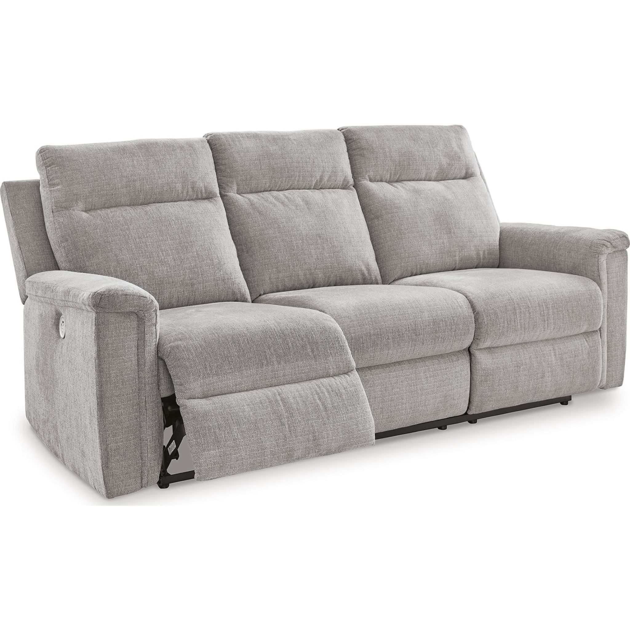 Barnsana Reclining Sofa with Power - Gravel - Gallery Image 1