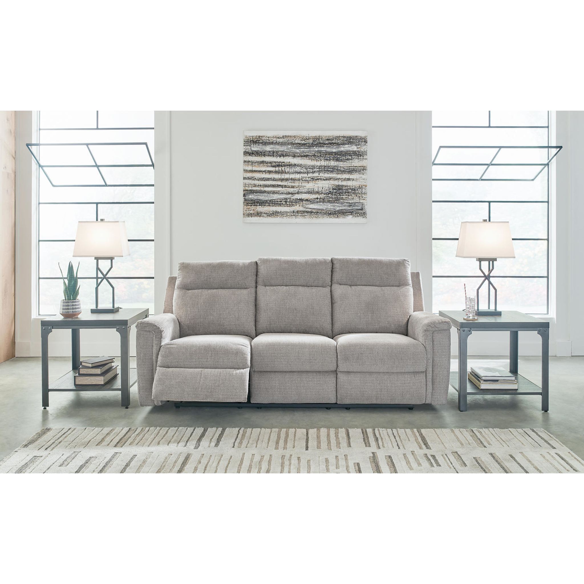 Barnsana Reclining Sofa with Power - Gravel - Gallery Image 3