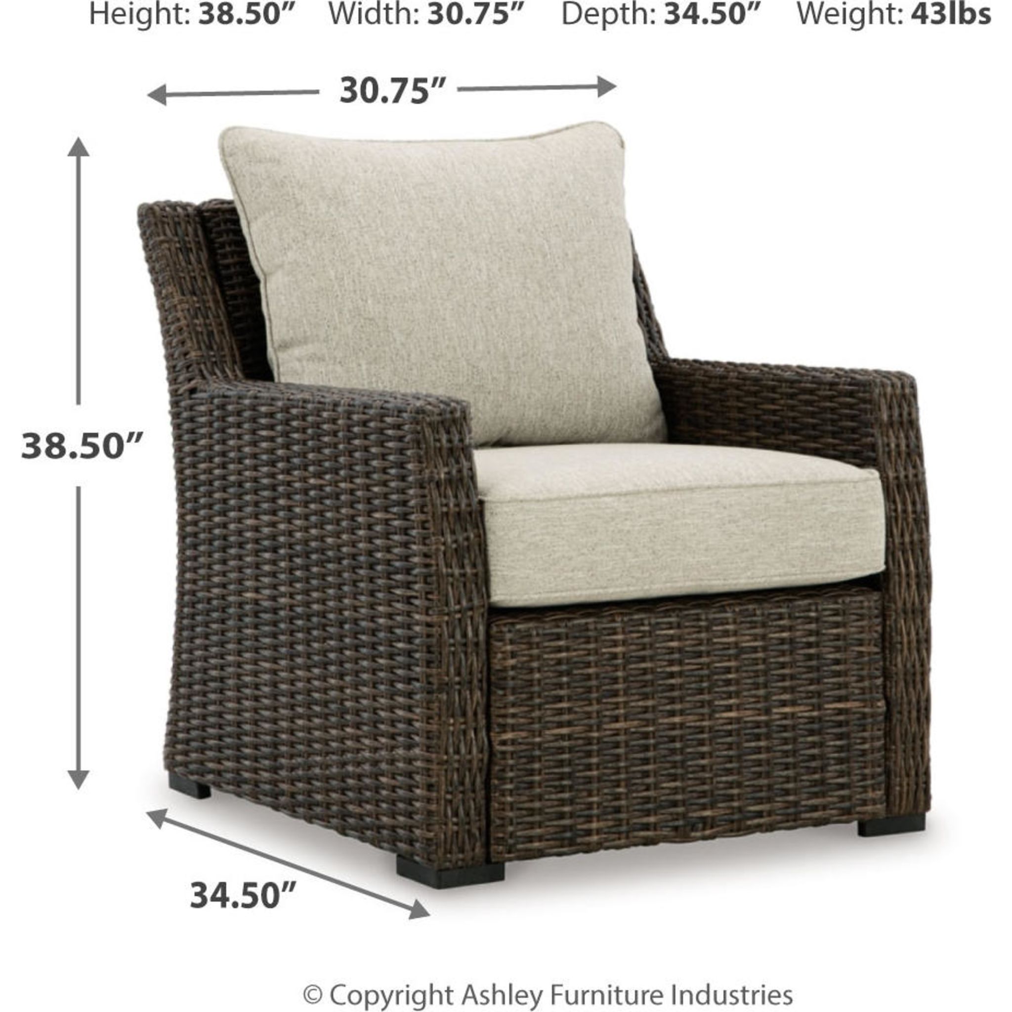 Brook Ranch Outdoor Lounge Chair with Cushion - Gallery Image 4