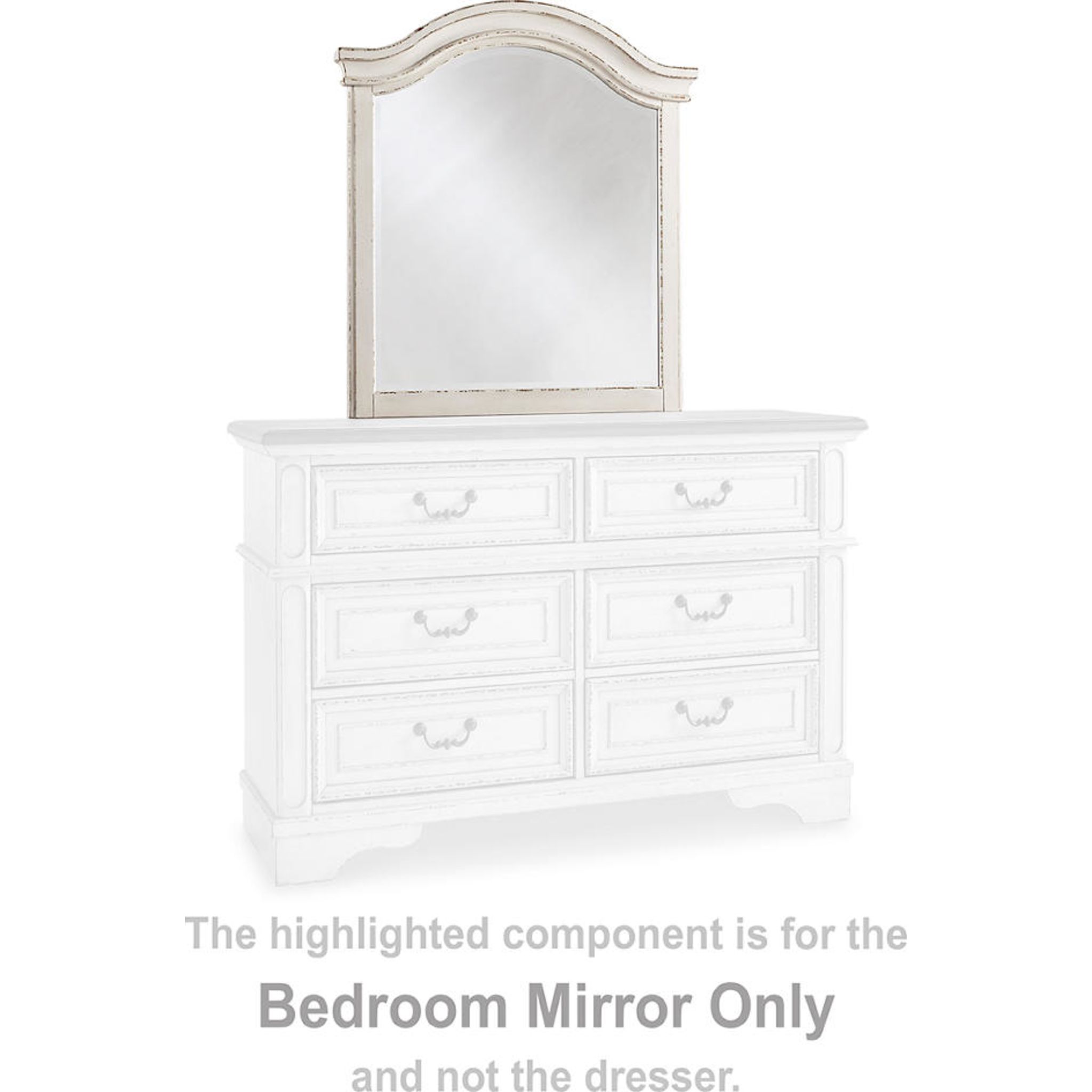 Realyn Dresser and Mirror Chipped White Birts-Furniture