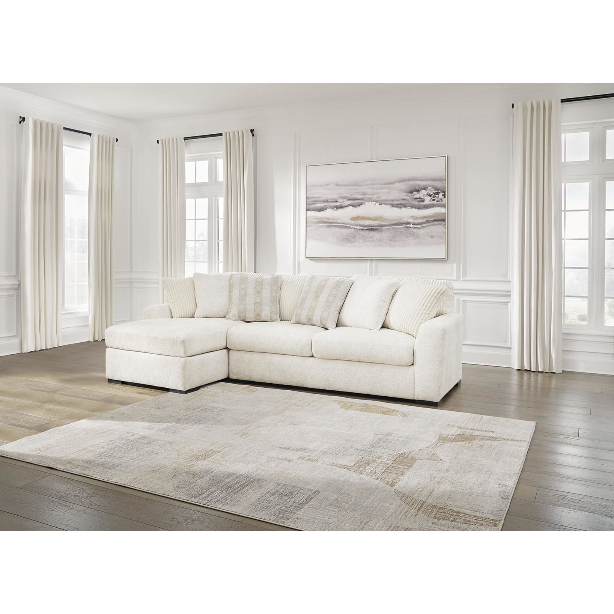 Chessington 2 Piece Sectional with Chaise - Ivory/Left Facing - Gallery Image 4