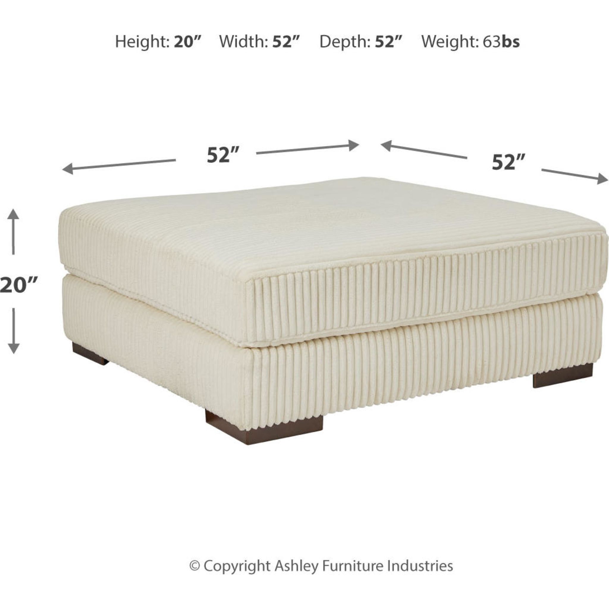 Lindyn Oversized Accent Ottoman - Fog - Gallery Image 11