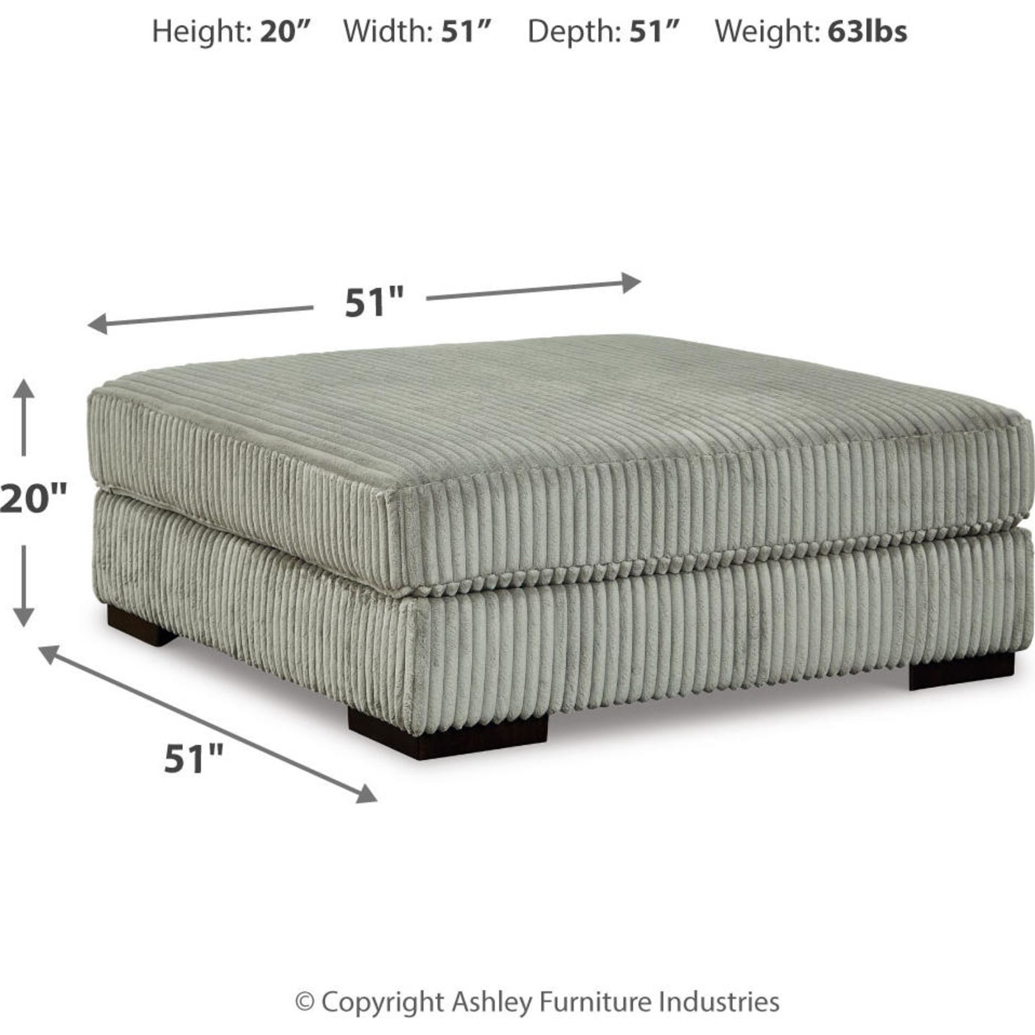 Lindyn Oversized Accent Ottoman - Fog - Gallery Image 12