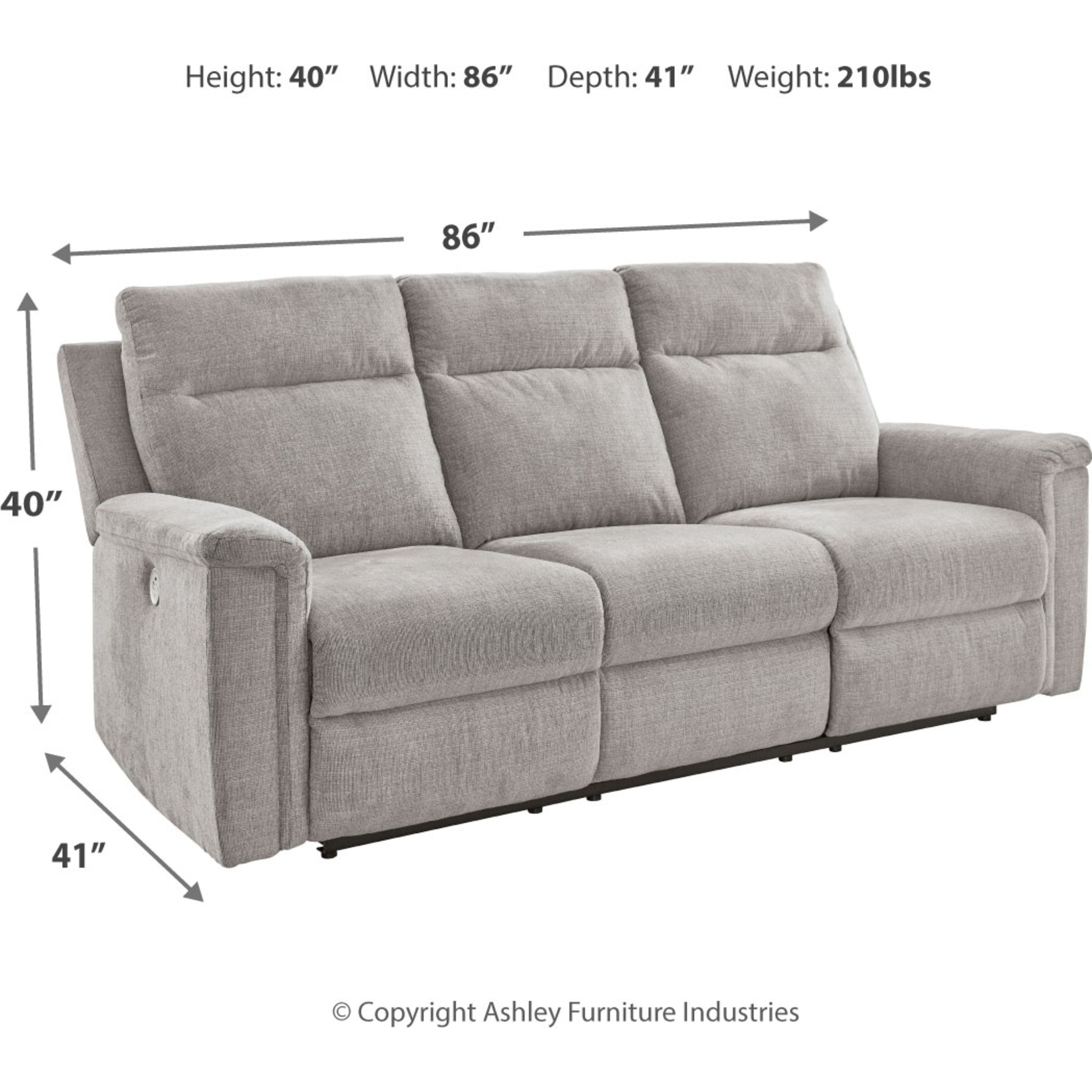 Barnsana Reclining Sofa with Power - Gravel - Gallery Image 4