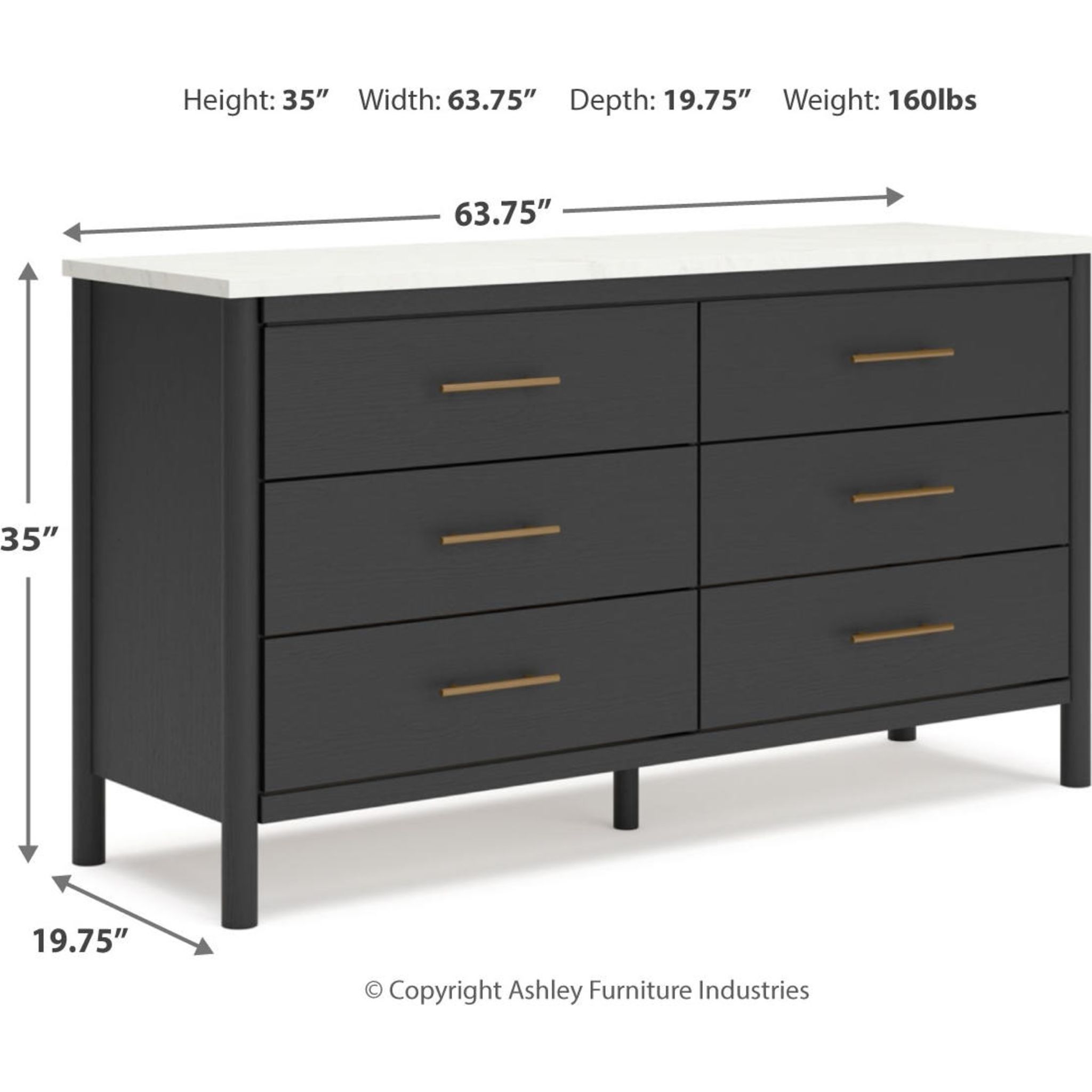Cadmori Dresser - Black/White - Gallery Image 4
