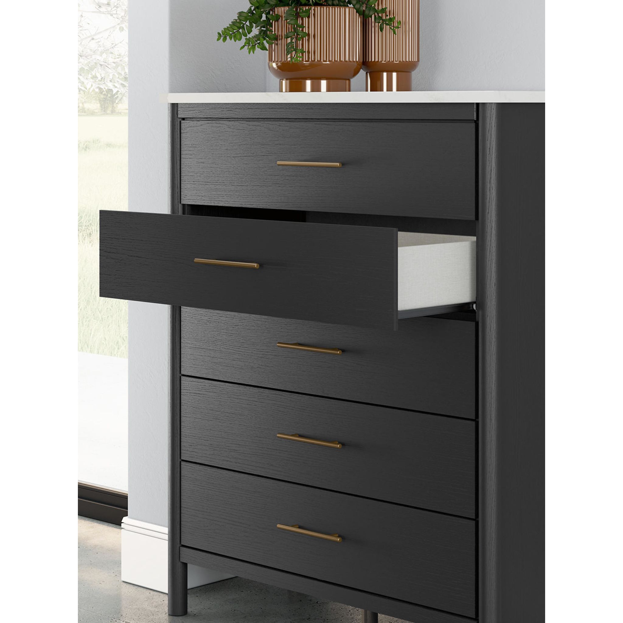 Cadmori Chest - Black/White - Gallery Image 3