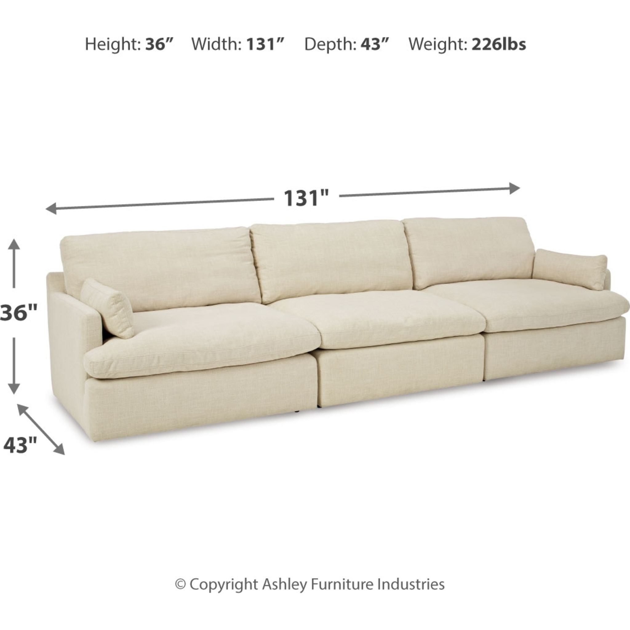 Tanavi-Exclusive 3 Piece Modular Sectional - Linen - Gallery Image 9