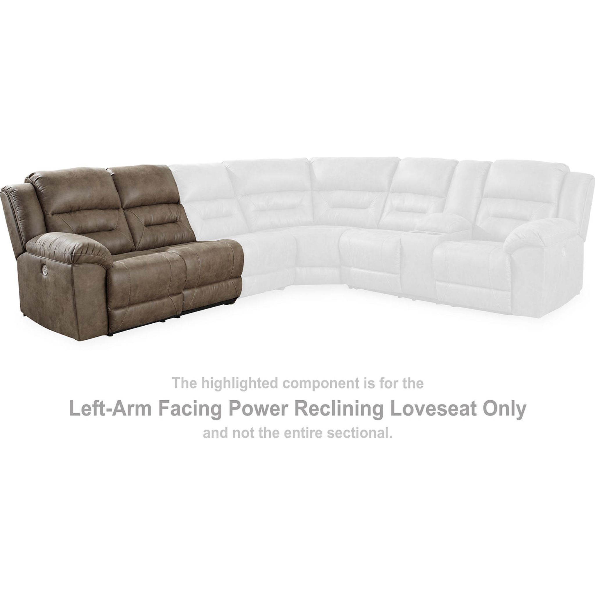 Ravenel 4 Piece Power Reclining Sectional - Fossil - Left Facing