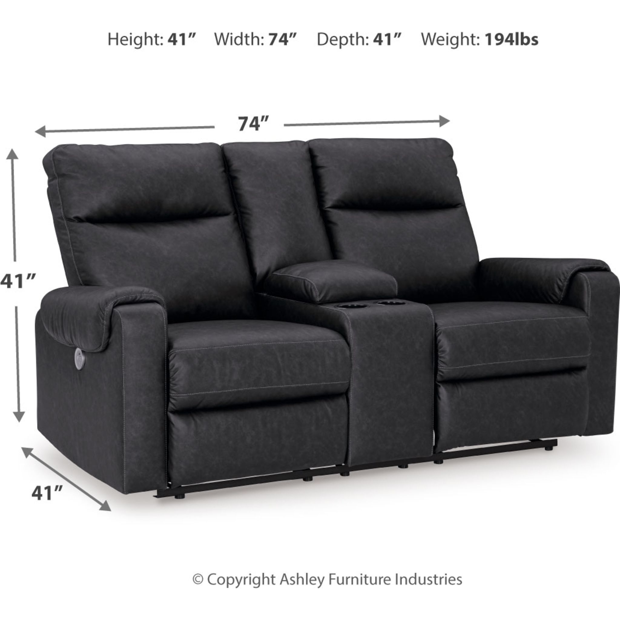 Axtellton Reclining Power Loveseat with Console - Gallery Image 5