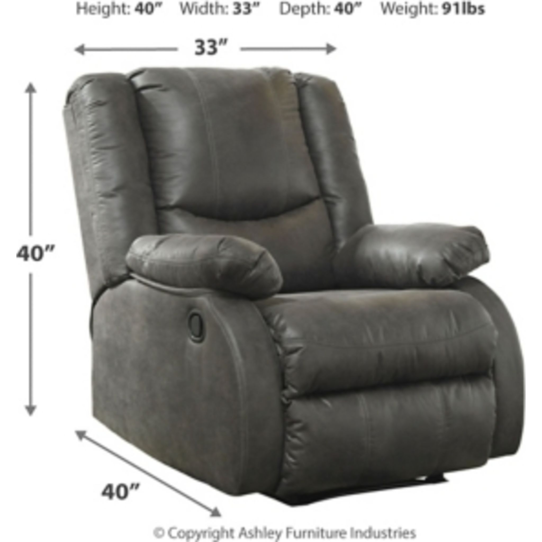 Bladewood Recliner - Slate - Gallery Image 4