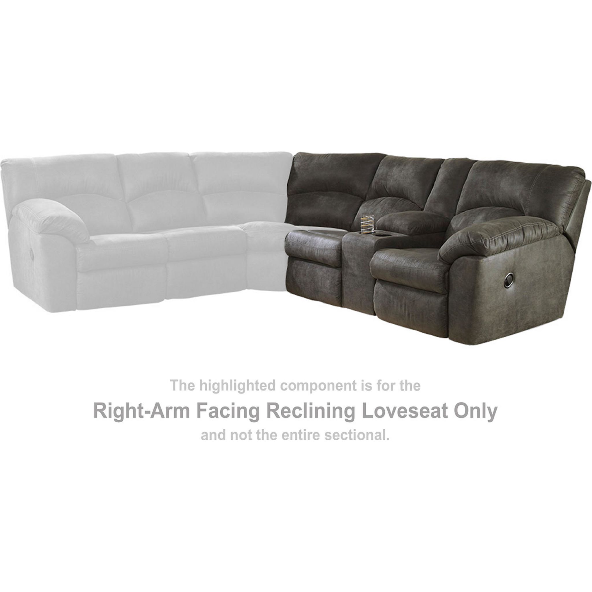 Tambo 2 Piece Reclining Sectional Pewter Left Facing Tambo 2 Piece Reclining Sectional Ashley Canada