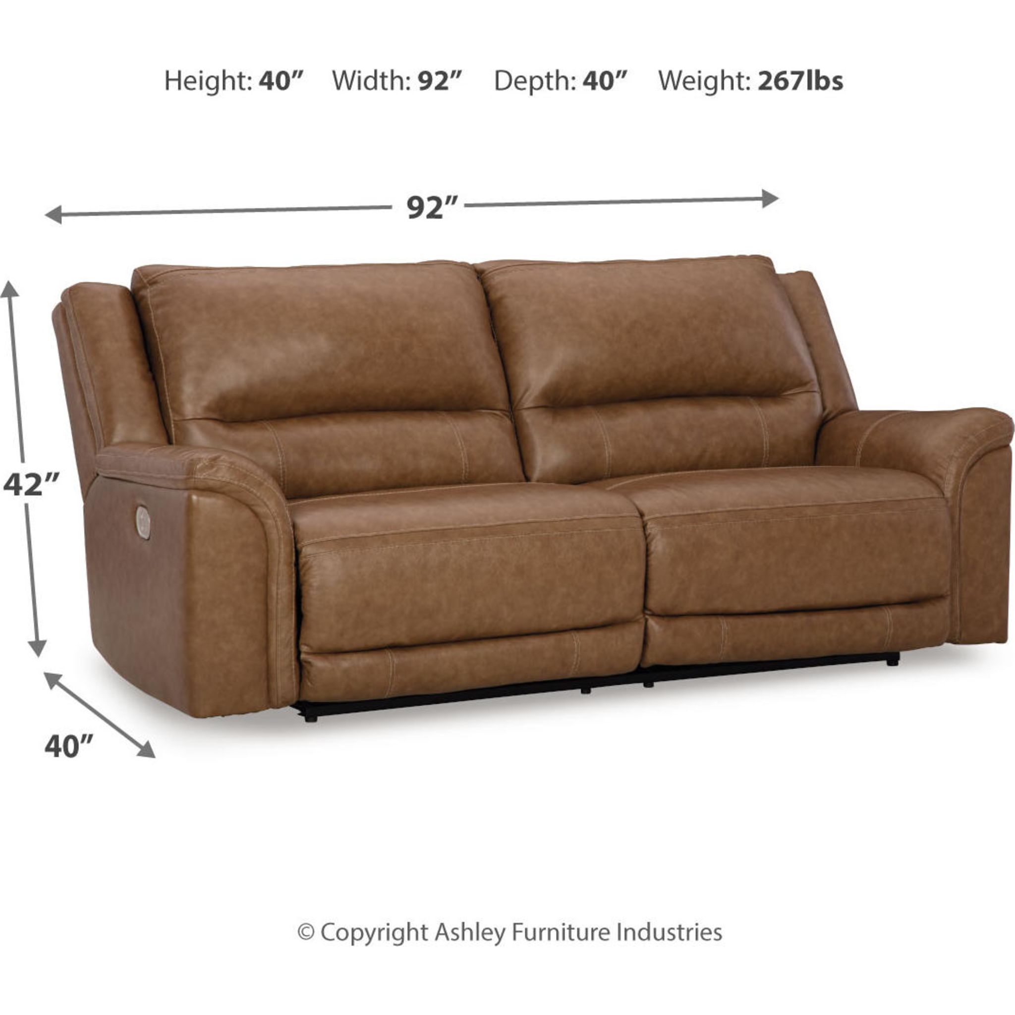Trasimeno Power Reclining Sofa - Grey - Gallery Image 5