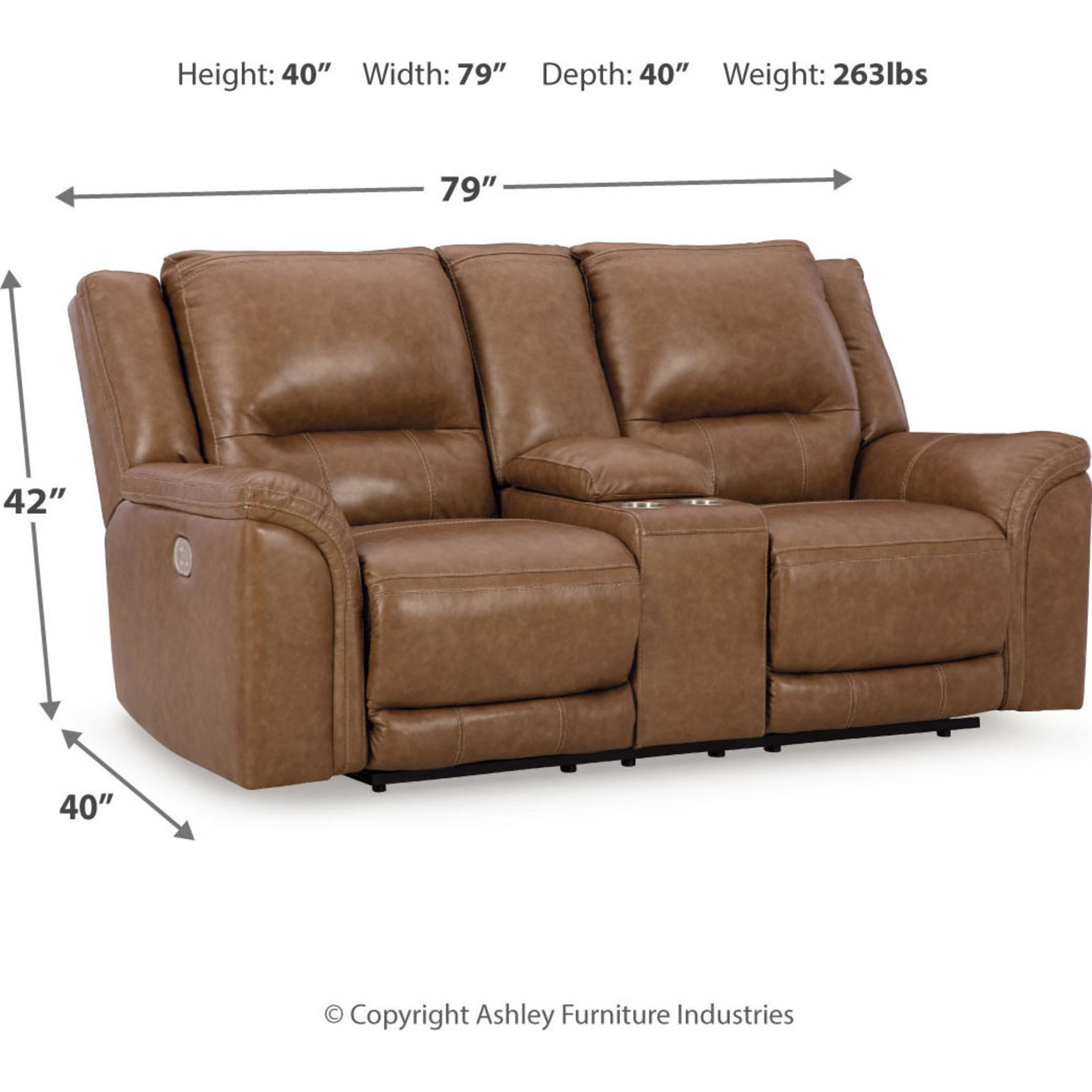 Trasimeno Power Reclining Loveseat with Console - Grey - Gallery Image 6