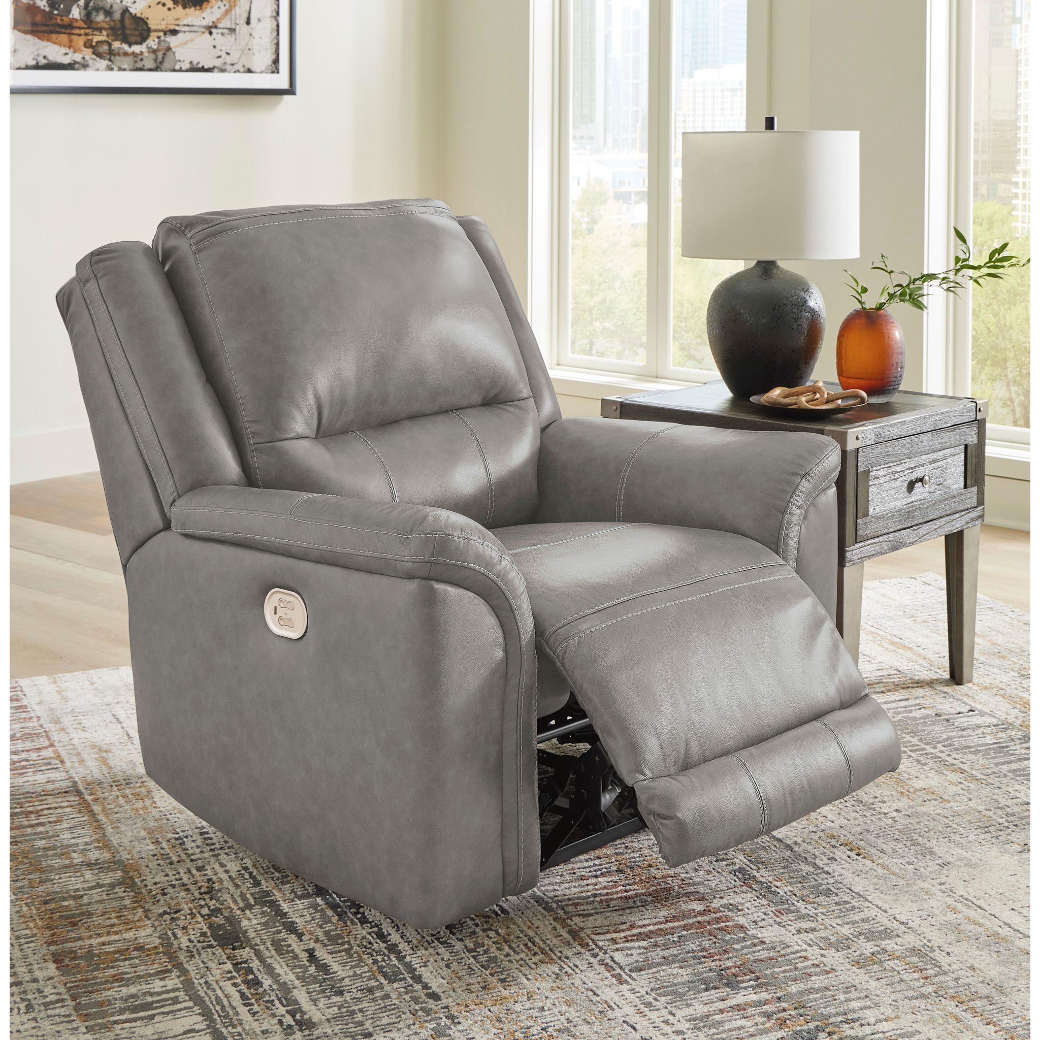 Trasimeno Power Recliner - Grey - Gallery Image 1