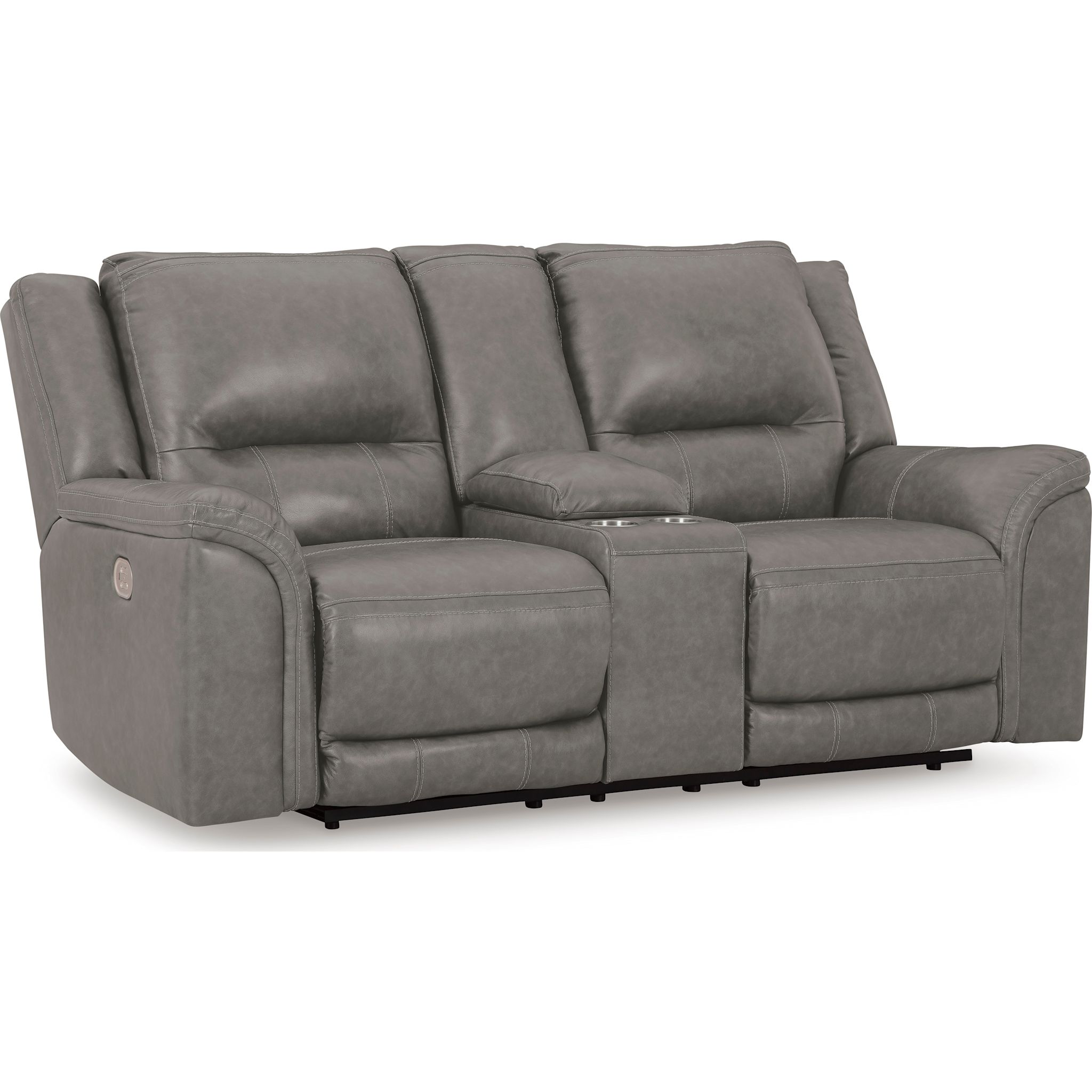 Trasimeno Power Reclining Loveseat with Console - Grey - Gallery Image 1