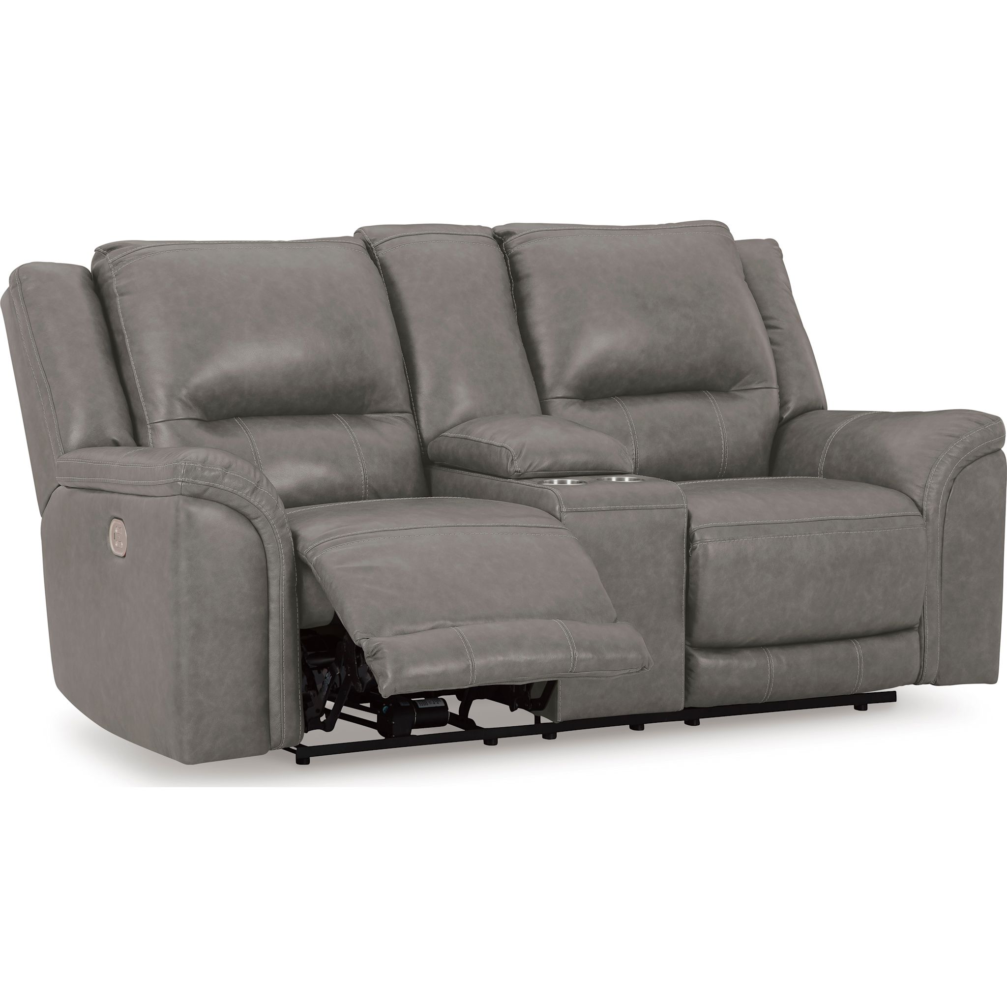 Trasimeno Power Reclining Loveseat with Console - Grey - Gallery Image 3