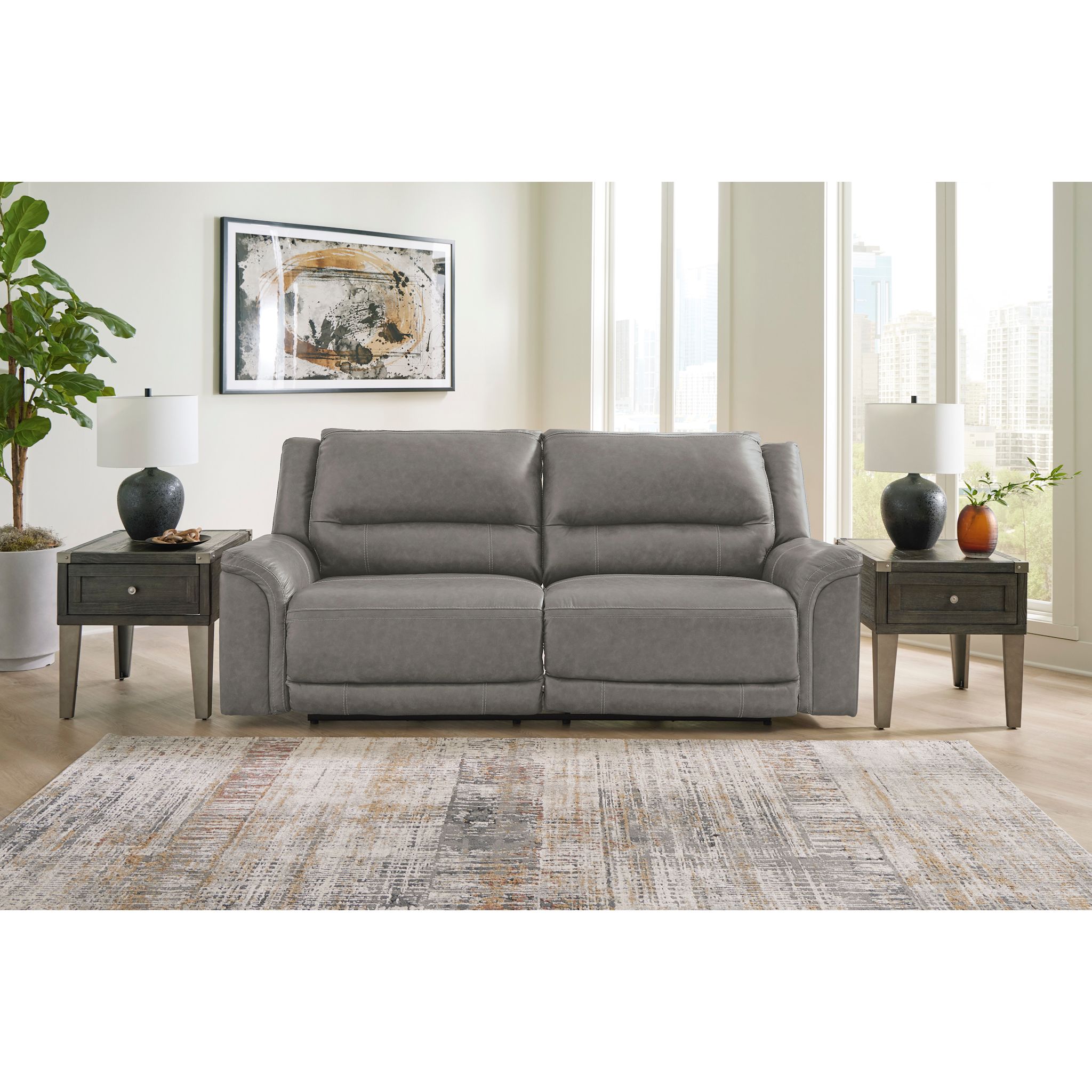 Trasimeno Power Reclining Sofa - Grey - Gallery Image 3