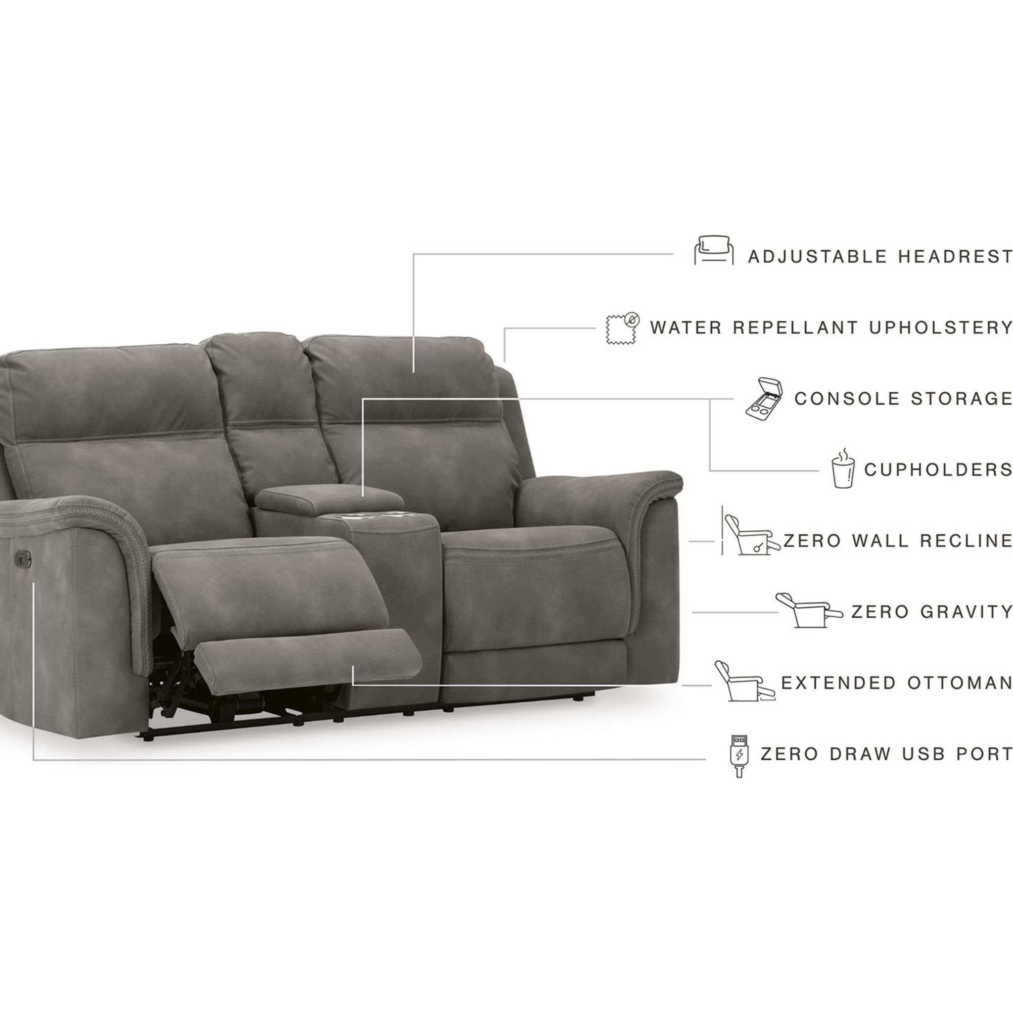 Next-Gen Durapella Reclining Loveseat with Power - Gallery Image 12