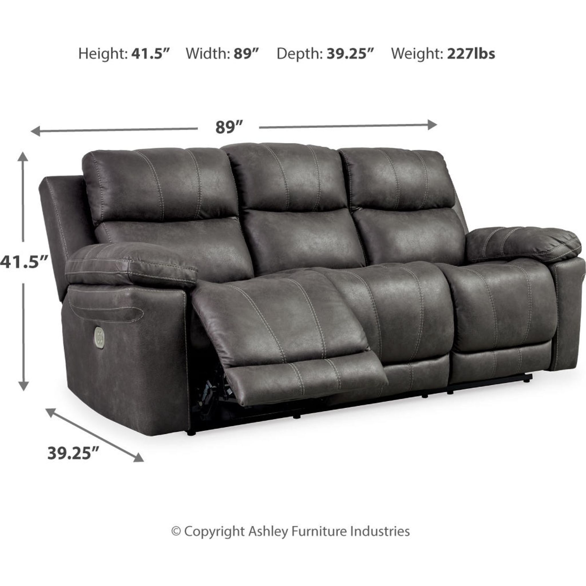 Erlangen Power Reclining Sofa with Adjustable Headrest - Gallery Image 4