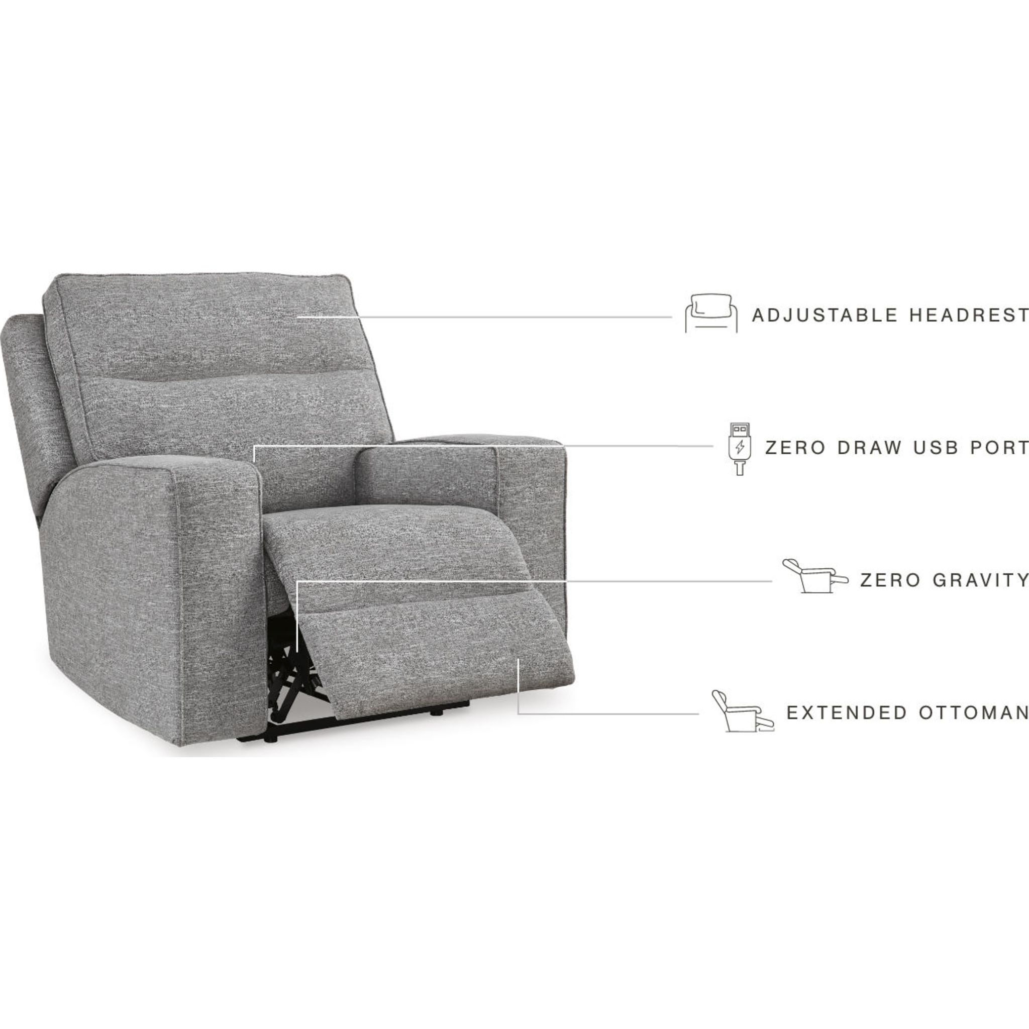 Biscoe-Exclusive Power Recliner with Adjustable Headrest - Gallery Image 10