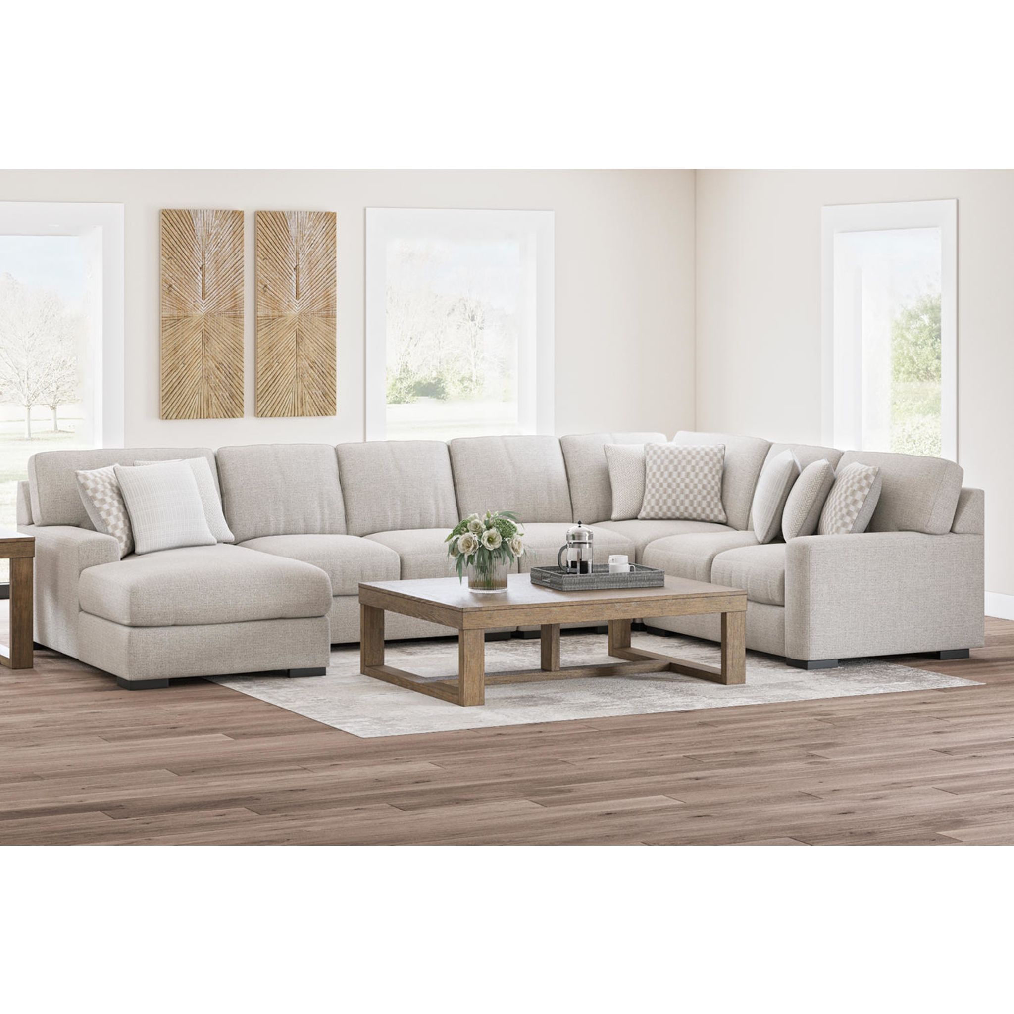 Larce-Exclusive 4 Piece Sectional - Stone/Reversible - Gallery Image 2