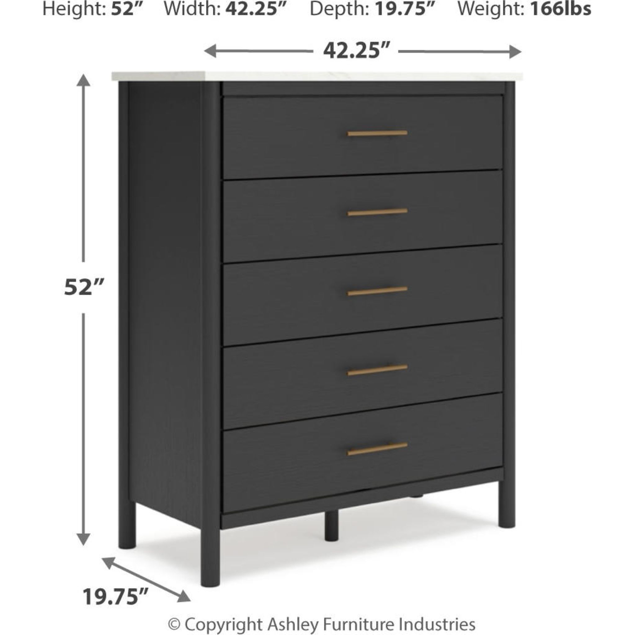 Cadmori Chest - Black/White - Gallery Image 7