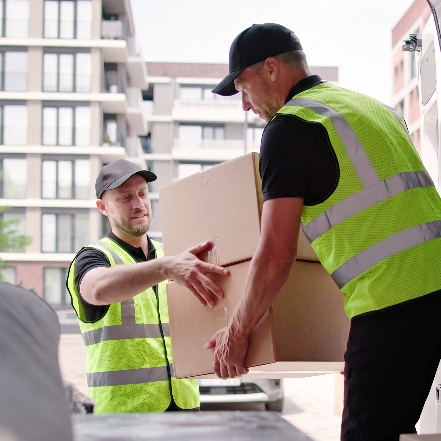 Schwartz delivery team unloading an order